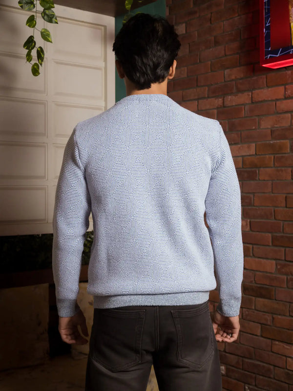 Designer Mock Neck Knitted Sweater