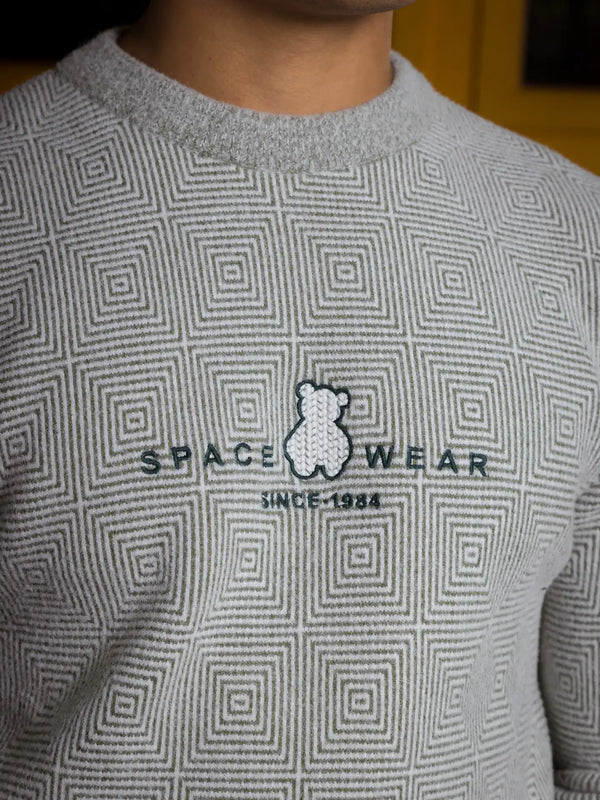 Designer Mock Neck Knitted Sweater