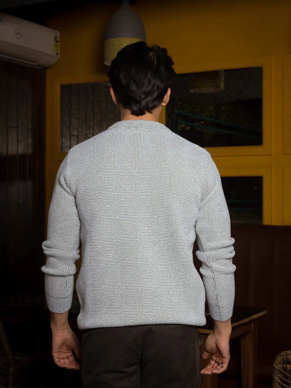 Designer Mock Neck Knitted Sweater
