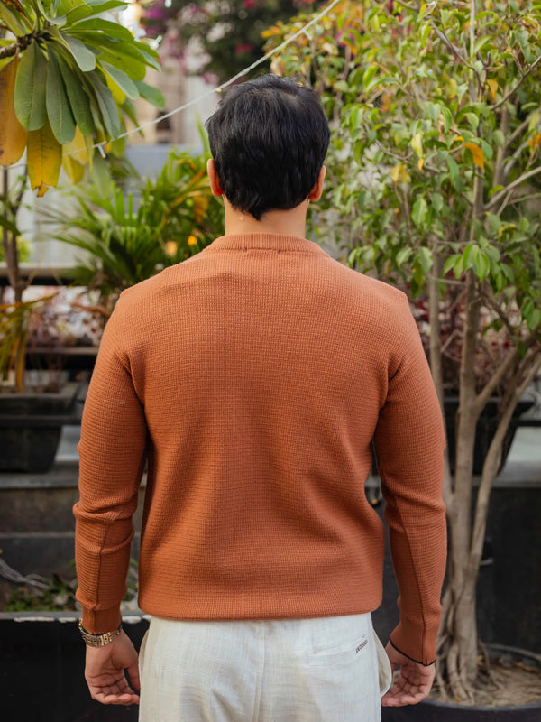 Rust Min-Min Designer Round Neck Sweater
