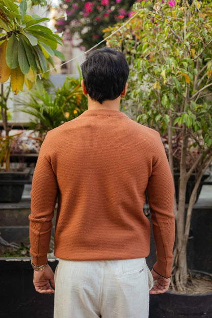 Rust Min-Min Designer Round Neck Sweater