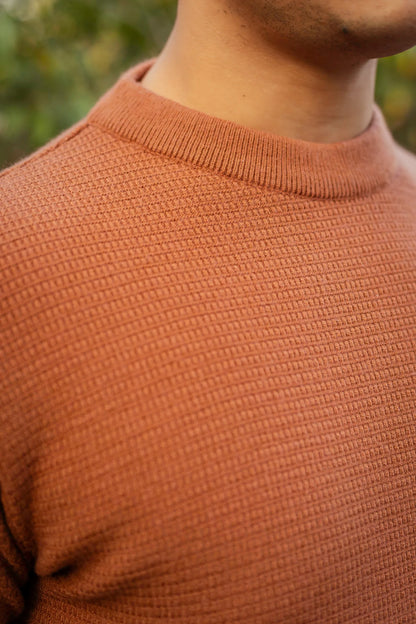 Rust Min-Min Designer Round Neck Sweater