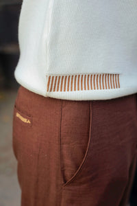 Designer Quarter Zip Knitted Pullover