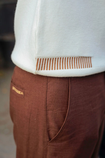 Designer Quarter Zip Knitted Pullover