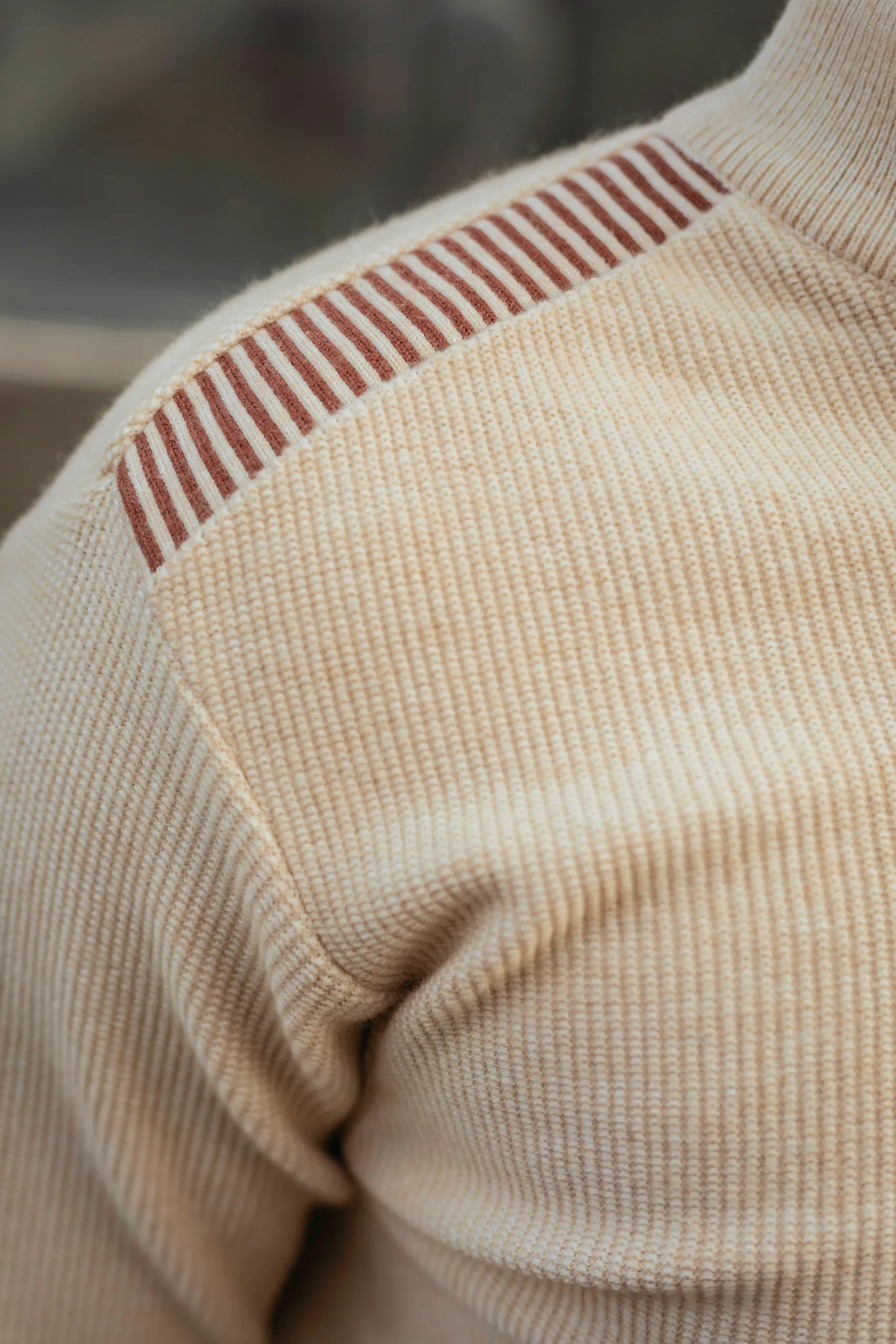 Designer Quarter Zip Knitted Pullover