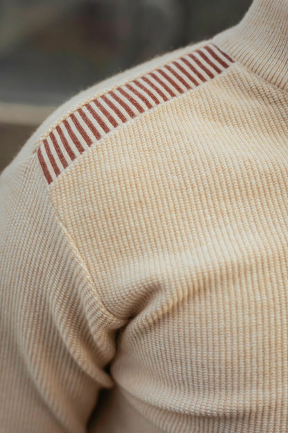 Designer Quarter Zip Knitted Pullover