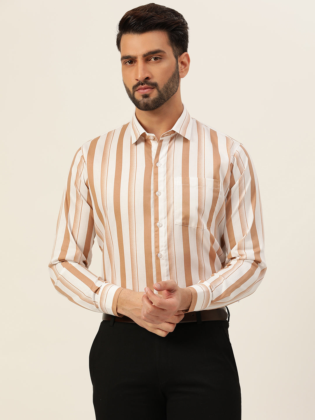 Dual Striped Men Formal Shirt
