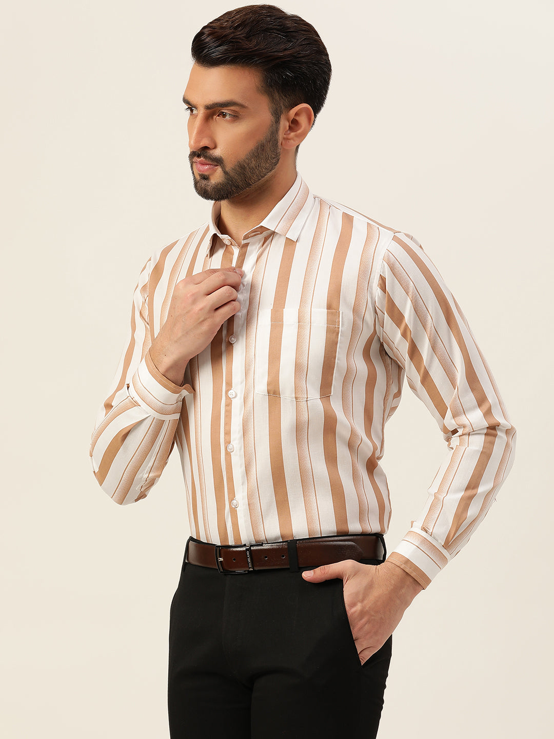 Dual Striped Men Formal Shirt