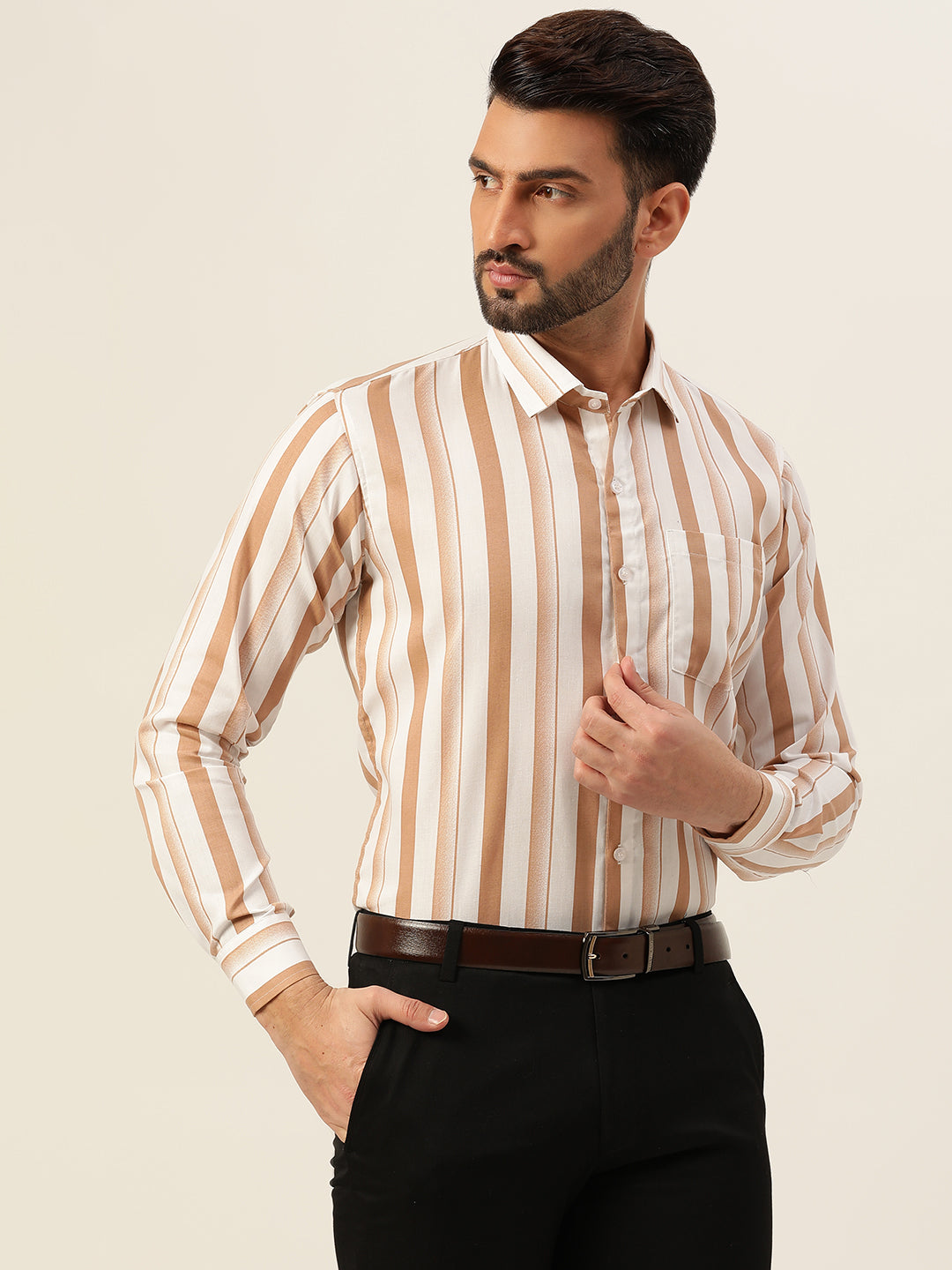 Dual Striped Men Formal Shirt