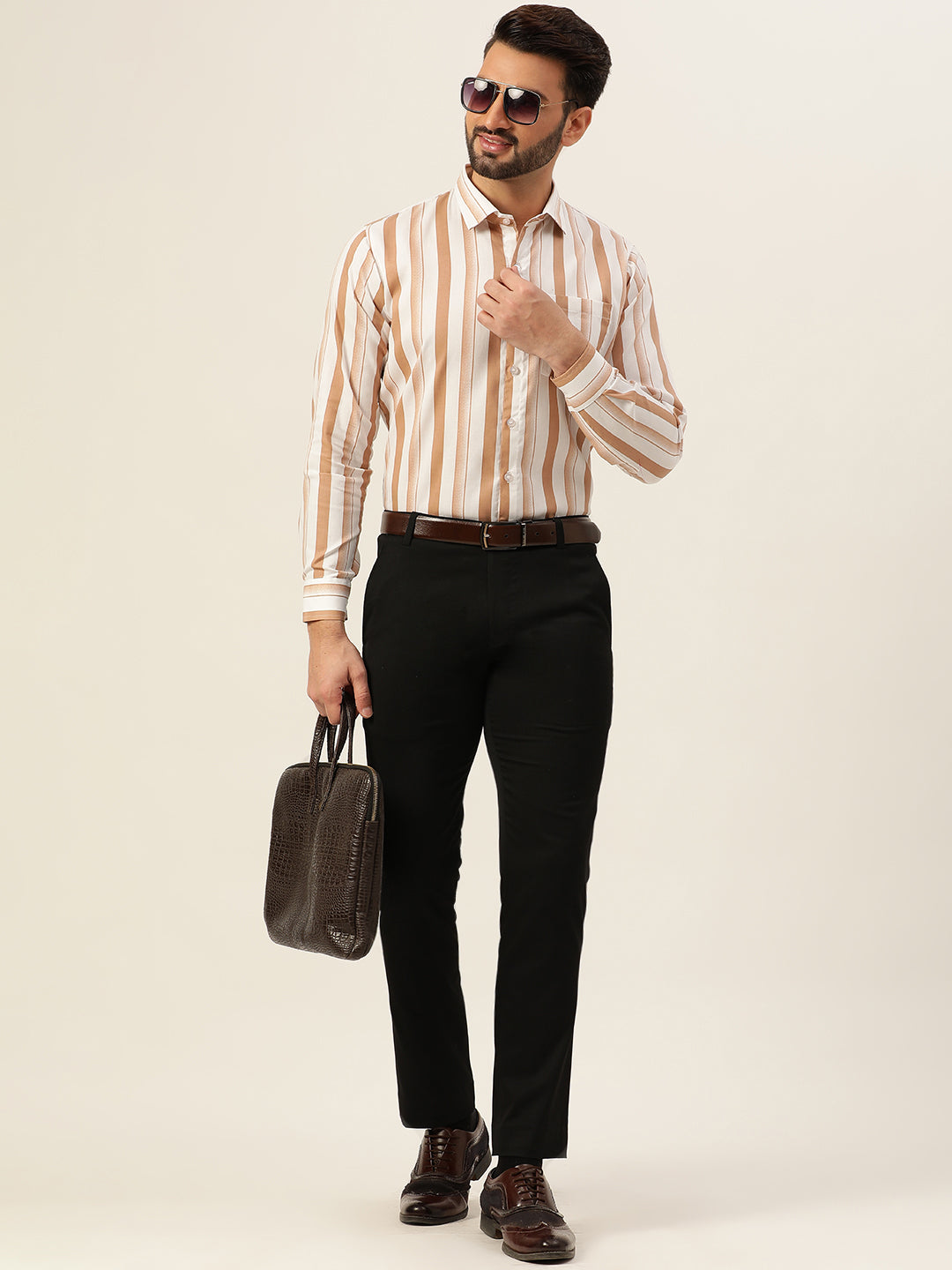 Dual Striped Men Formal Shirt