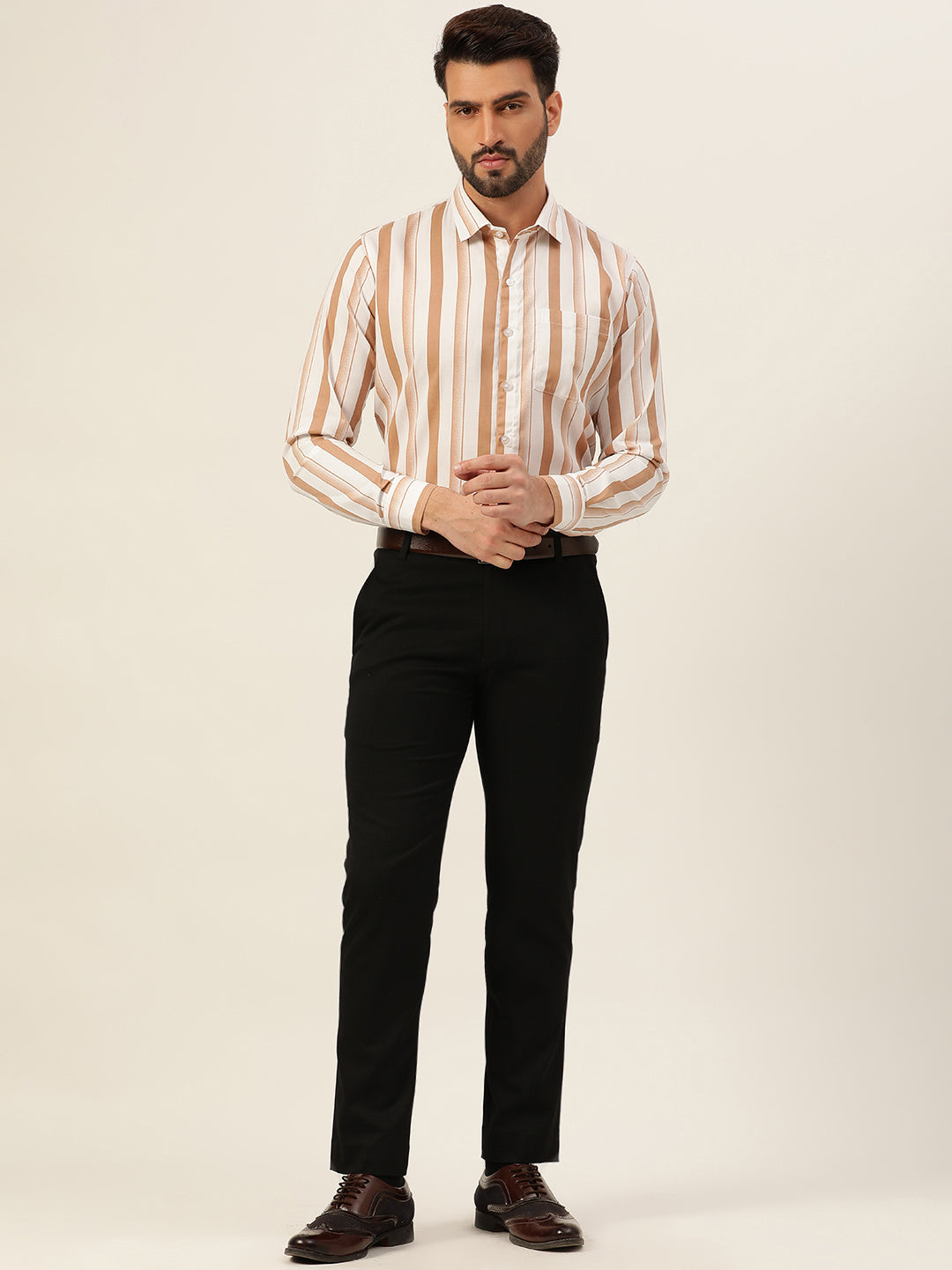 Dual Striped Men Formal Shirt