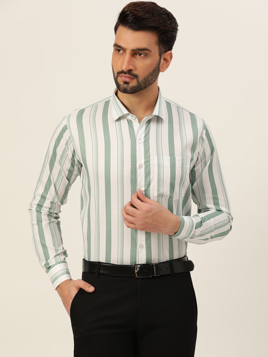 Dual Striped Men Formal Shirt