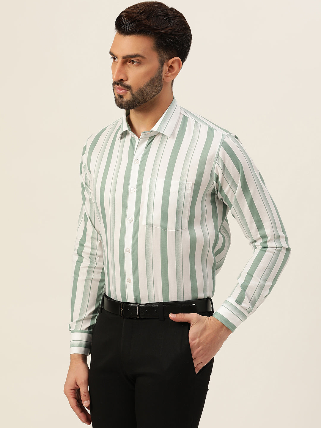 Dual Striped Men Formal Shirt