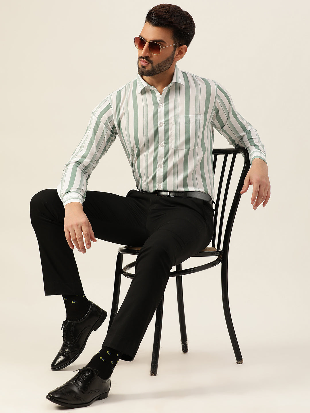 Dual Striped Men Formal Shirt