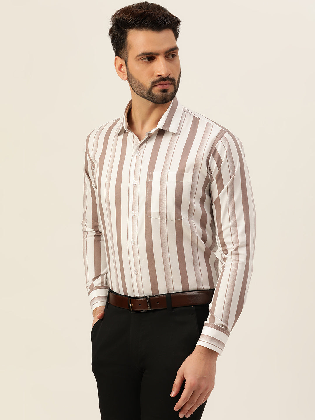 Dual Striped Men Formal Shirt