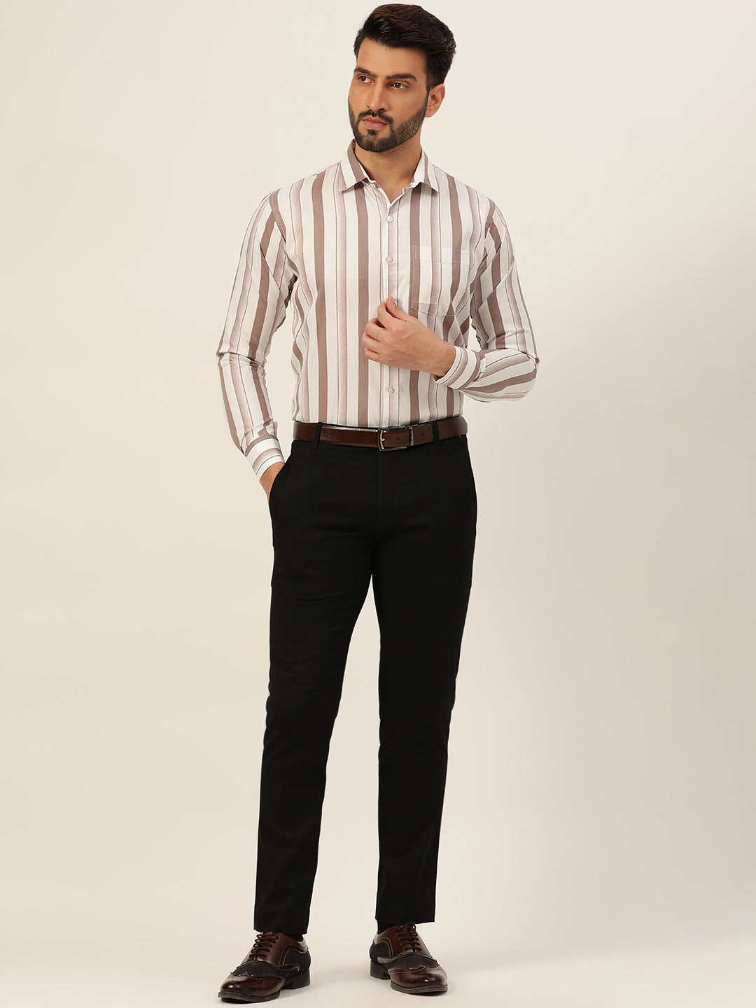 Dual Striped Men Formal Shirt