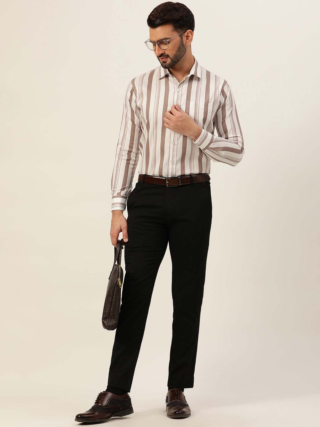 Dual Striped Men Formal Shirt