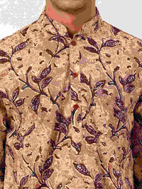 Premium Pink & Yellow Floral Handblock Printed Short Kurta
