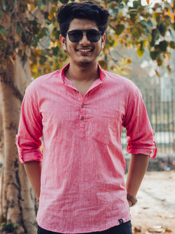 Cotton Linen Textured Short Kurta