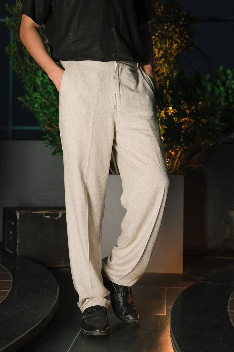 Linen High-Waist Korean Fit Pants