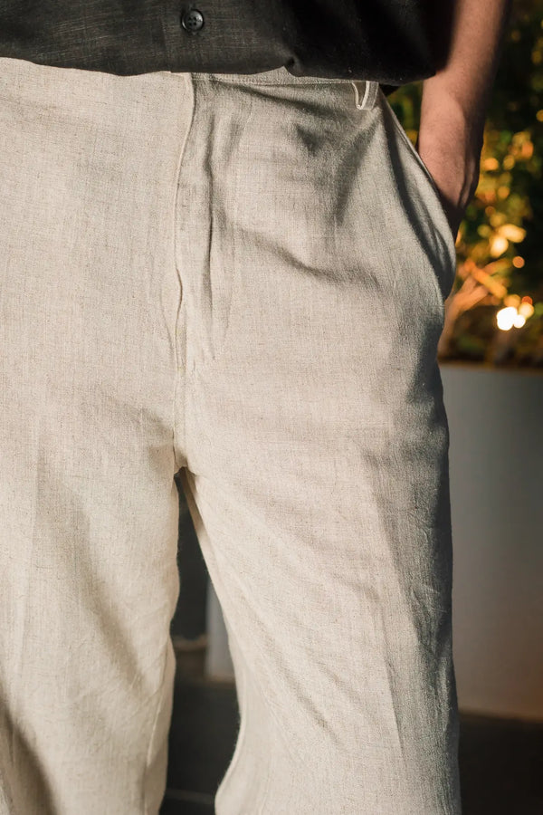Linen High-Waist Korean Fit Pants