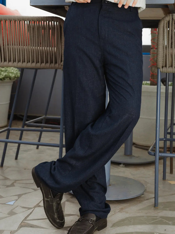 Linen High-Waist Korean Fit Pants