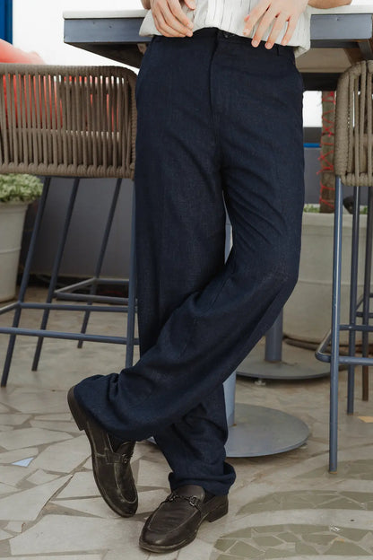 Linen High-Waist Korean Fit Pants