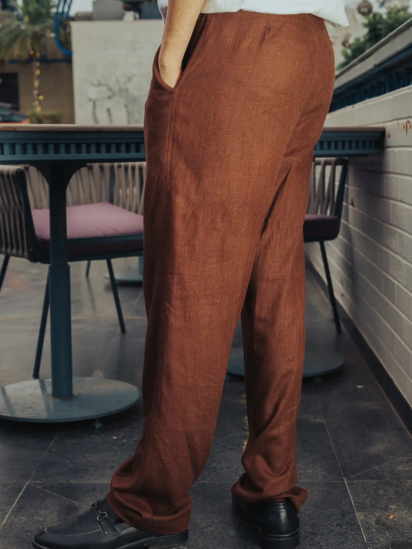 Linen High-Waist Korean Fit Pants