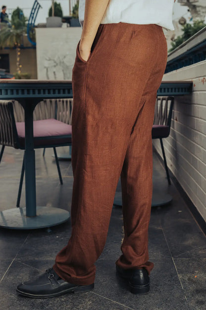 Linen High-Waist Korean Fit Pants
