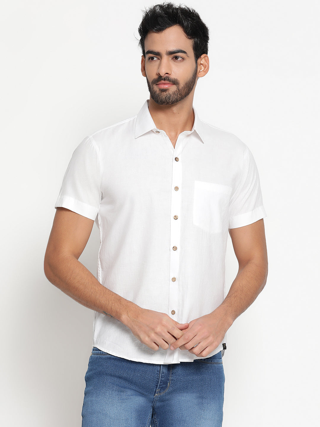 Pure Charkha Fabric Spun Men Regular Fit Shirt
