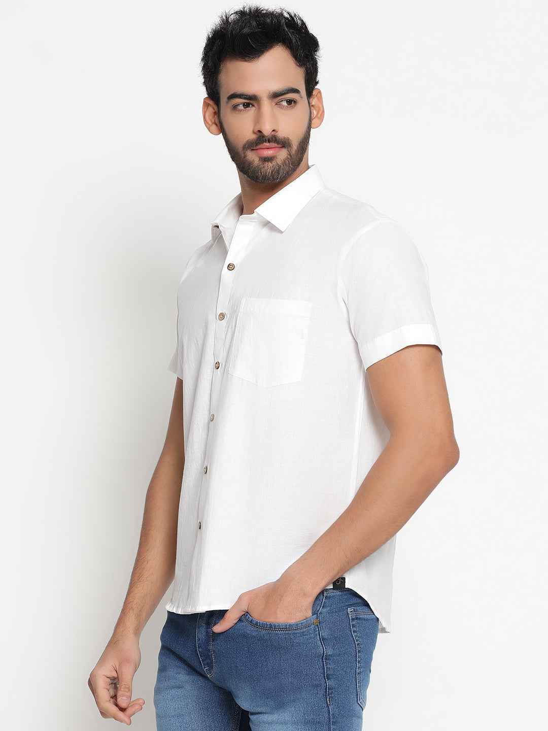 Pure Charkha Fabric Spun Men Regular Fit Shirt
