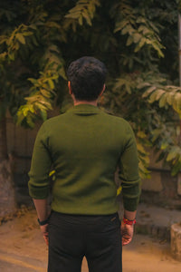 Waffle Knit Mock Neck Knitted Sweater