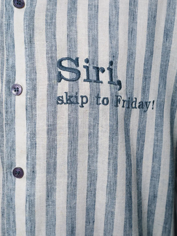 SIRI, Skip to Friday Embroidered Linen Shirt