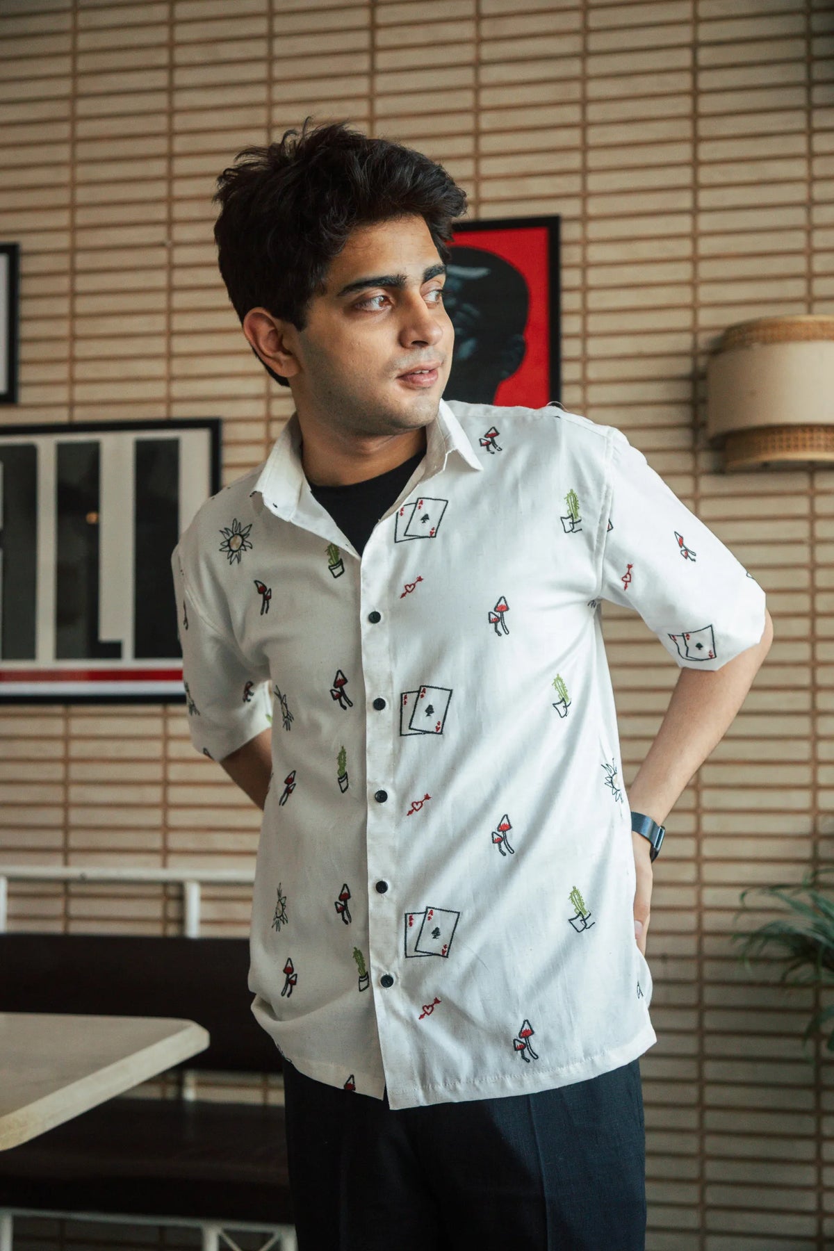 Men’s Off-White Embroidered Shirt