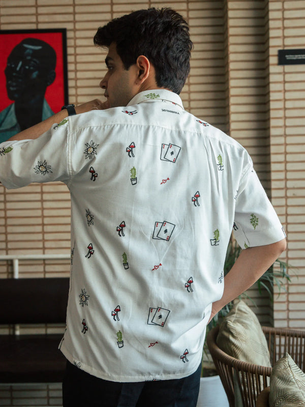 Men’s Off-White Embroidered Shirt