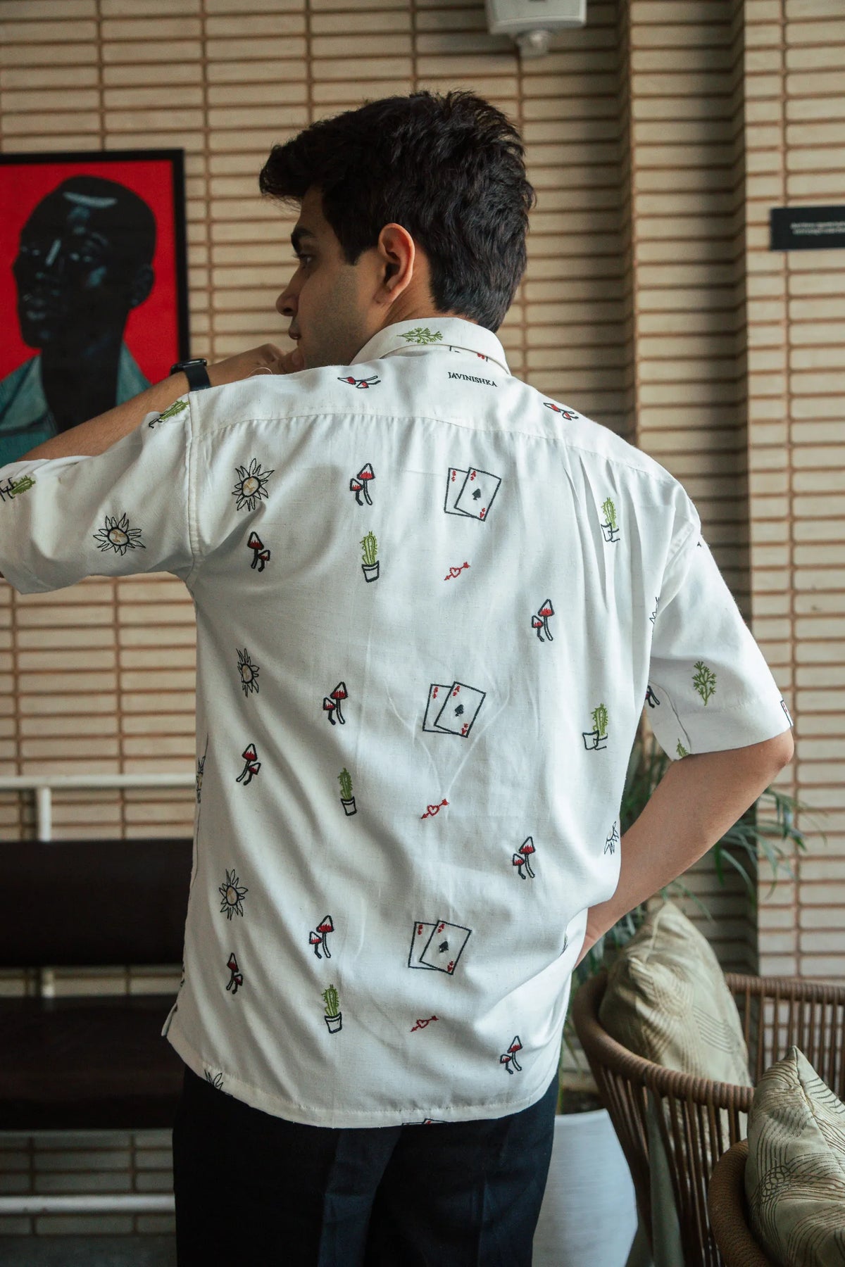 Men’s Off-White Embroidered Shirt