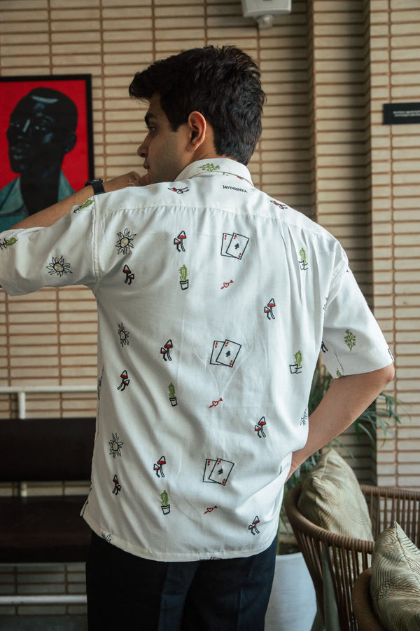Men’s Off-White Embroidered Shirt