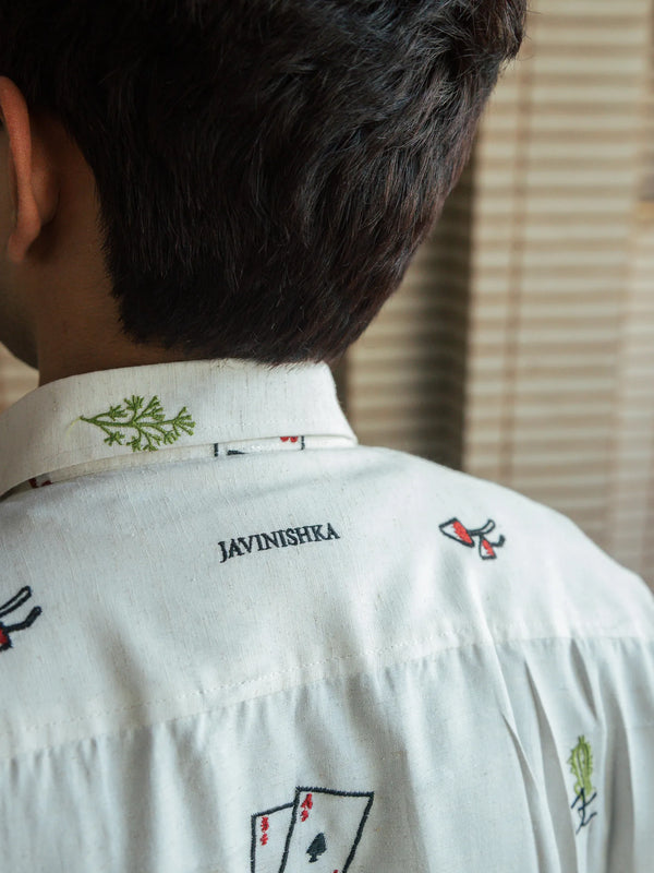 Men’s Off-White Embroidered Shirt