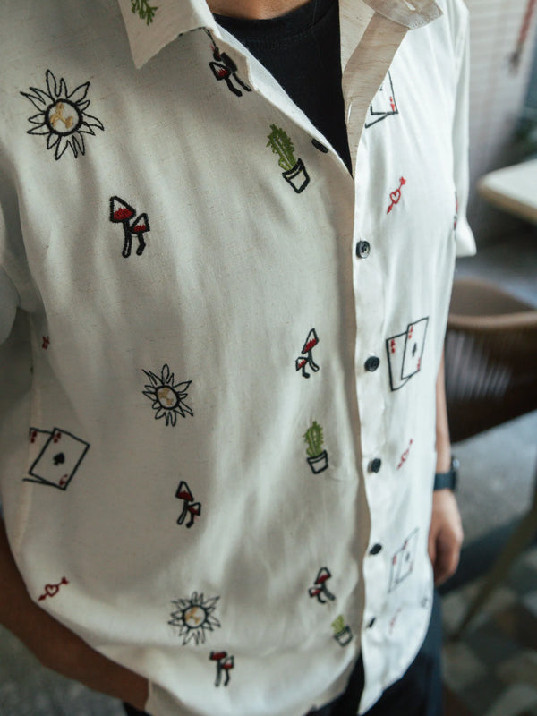 Men’s Off-White Embroidered Shirt