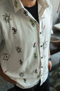 Men’s Off-White Embroidered Shirt