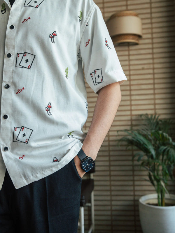 Men’s Off-White Embroidered Shirt