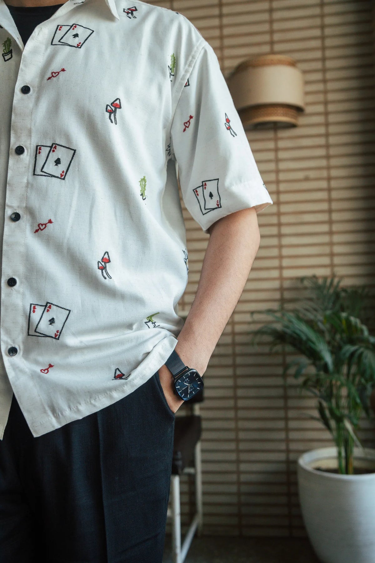 Men’s Off-White Embroidered Shirt