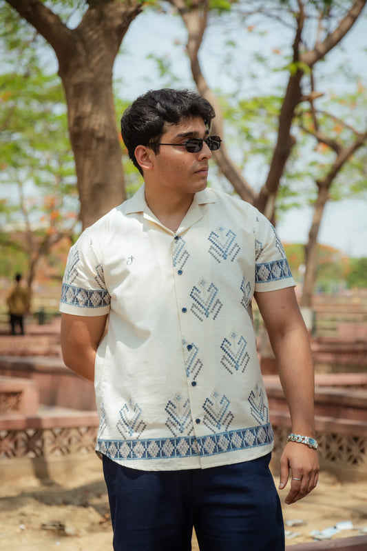 Lines of Legacy - Placement Printed Linen Designer Shirt