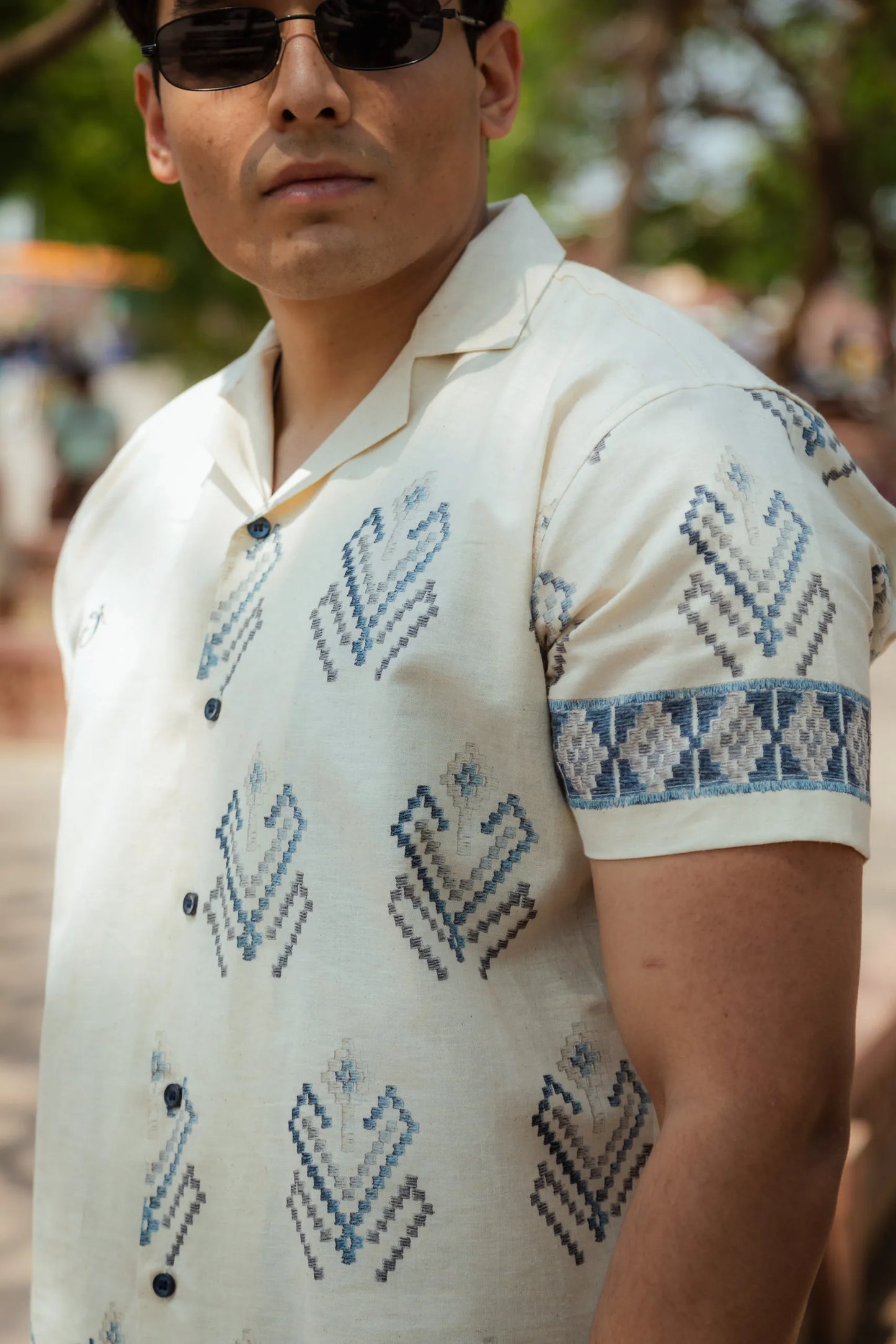 Lines of Legacy - Placement Printed Linen Designer Shirt