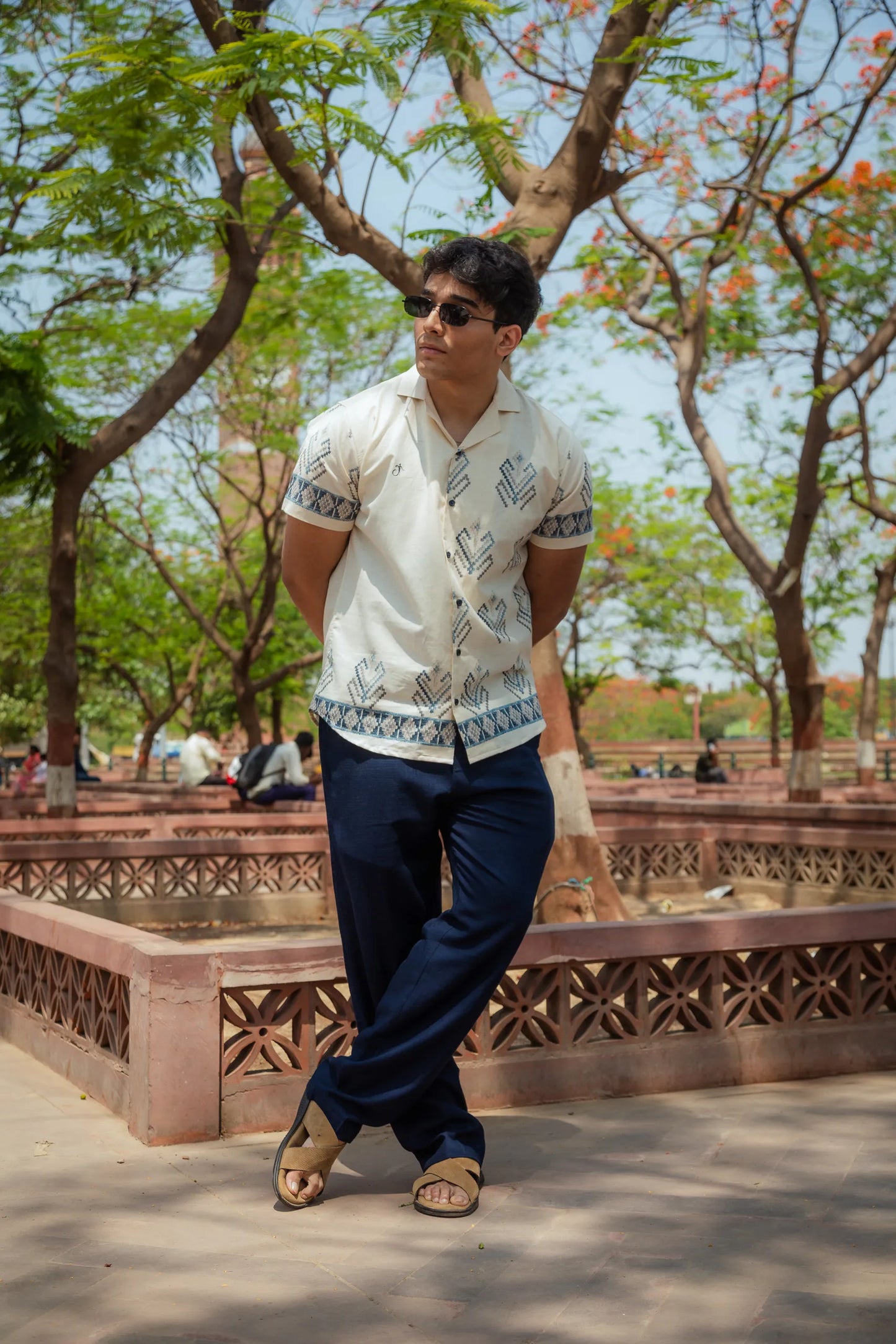 Lines of Legacy - Placement Printed Linen Designer Shirt