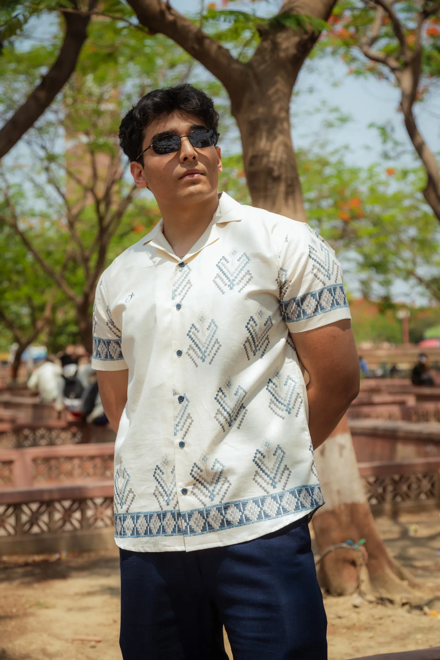 Lines of Legacy - Placement Printed Linen Designer Shirt