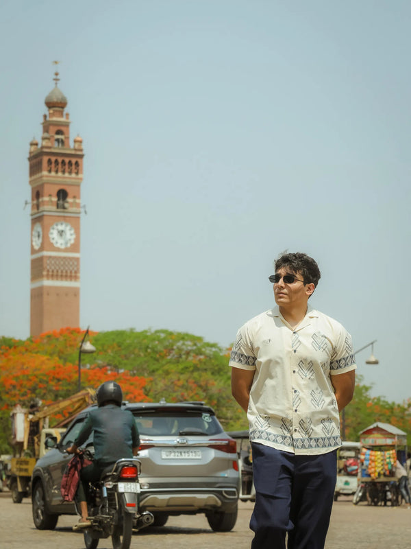 Lines of Legacy - Placement Printed Linen Designer Shirt