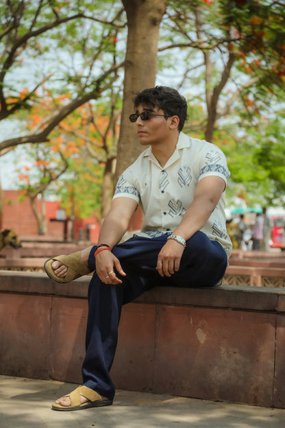 Lines of Legacy - Placement Printed Linen Designer Shirt