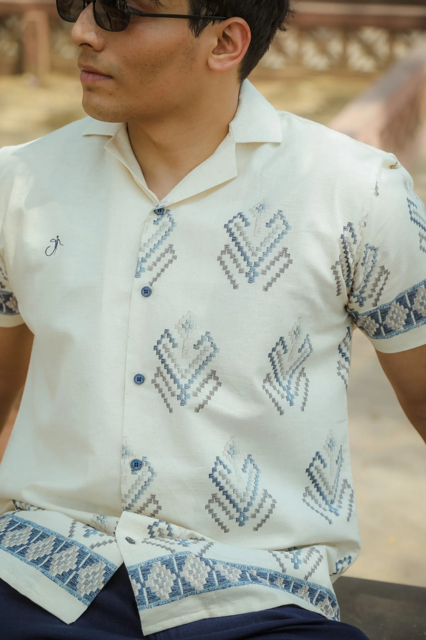 Lines of Legacy - Placement Printed Linen Designer Shirt