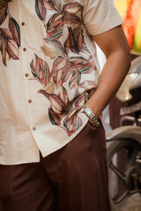 Jungle Muse - Placement Printed Linen Designer Shirt